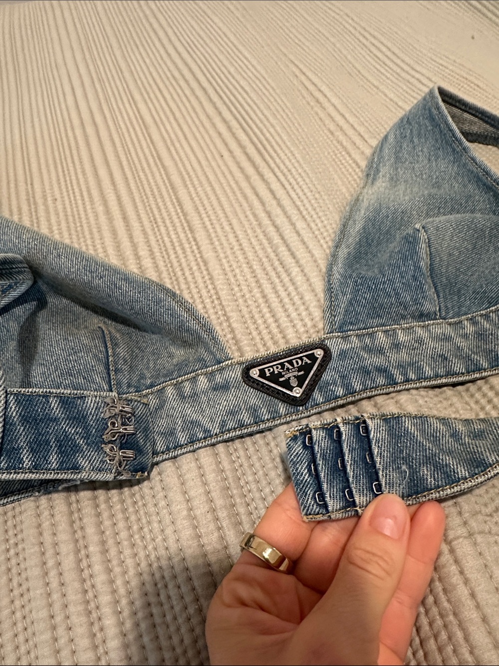 Prada Denim Bralette Crop Top - Picture 6 of 6